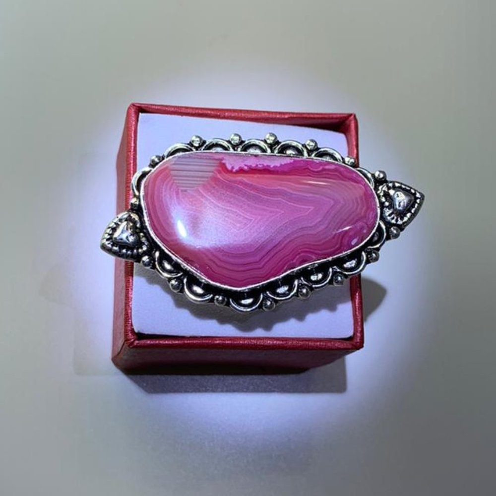 Pink Agate Ring